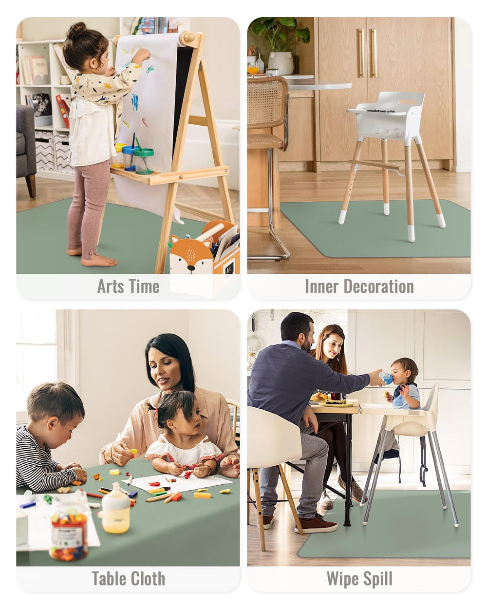 Blissful Diary Splat Mat provides full coverage under chairs and play areas.