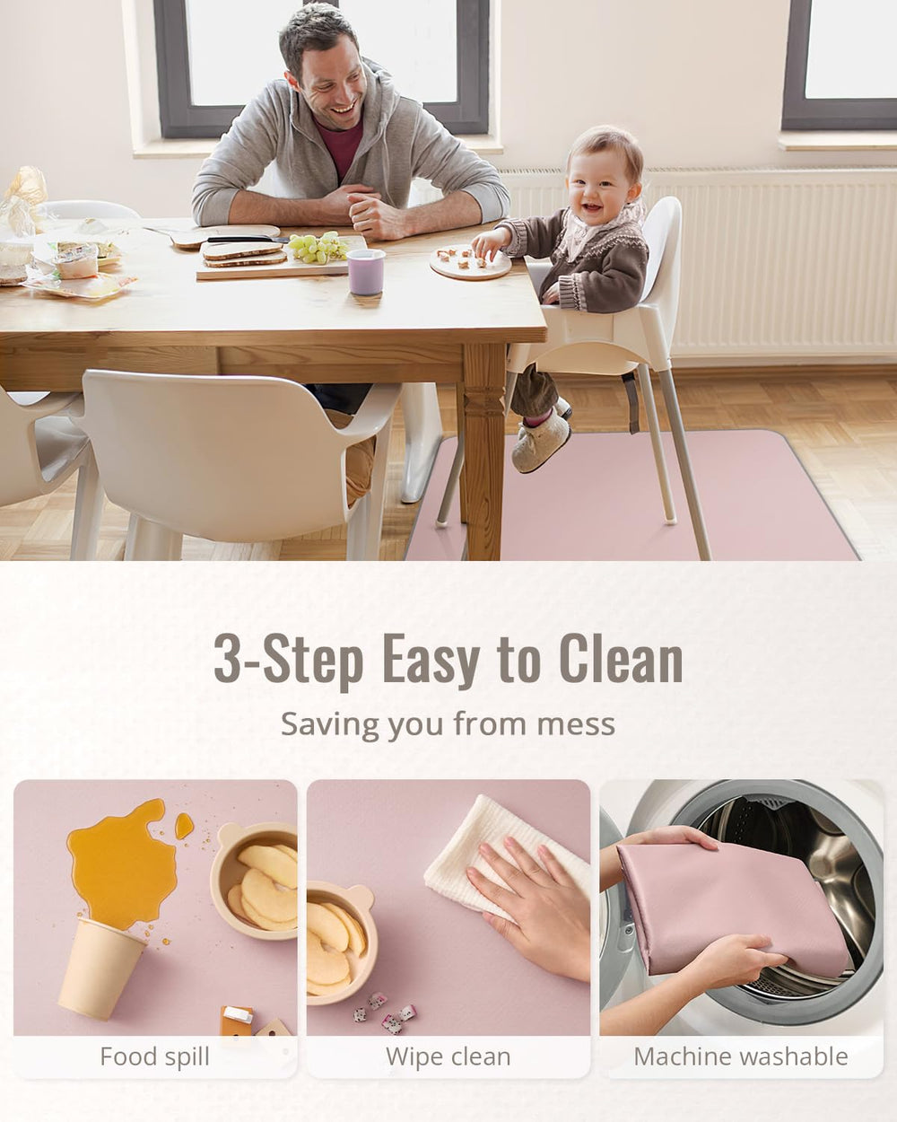 Blissful Diary splat mat doubles as a tablecloth for play and painting sessions.