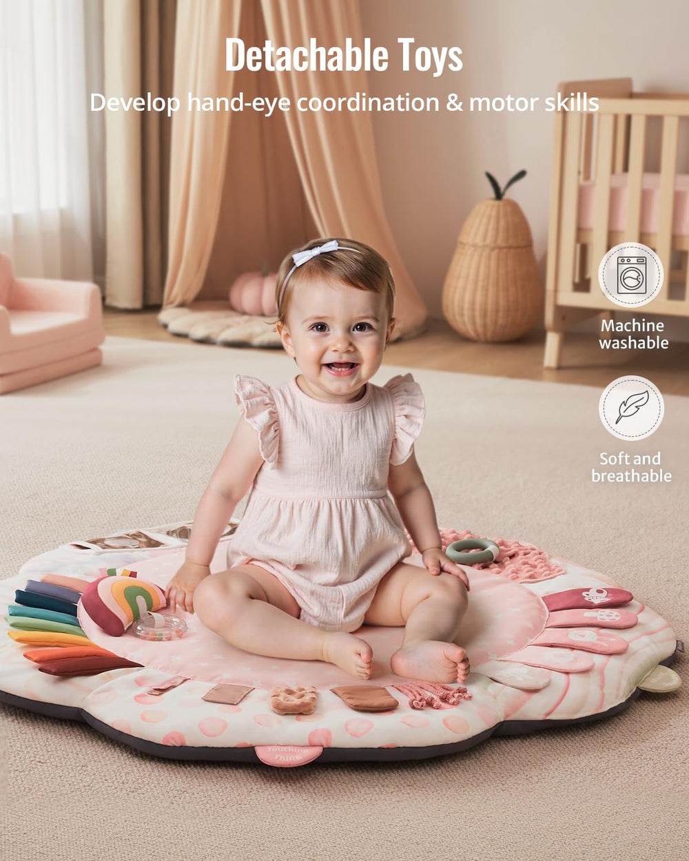 Blissful Diary star toy supporting reaching and grasping during play.