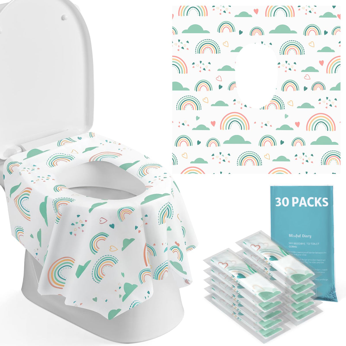 Blissful Diary toilet-seat-covers-travel-pack-compact shows portable protection for public restrooms.