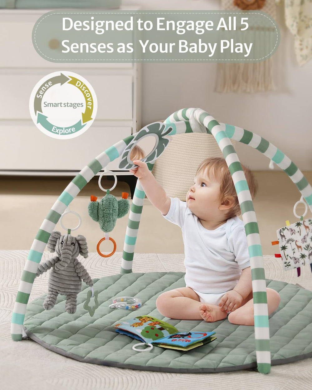 Blissful Diary tummy time mat demonstrates portable setup for on the go play sessions.