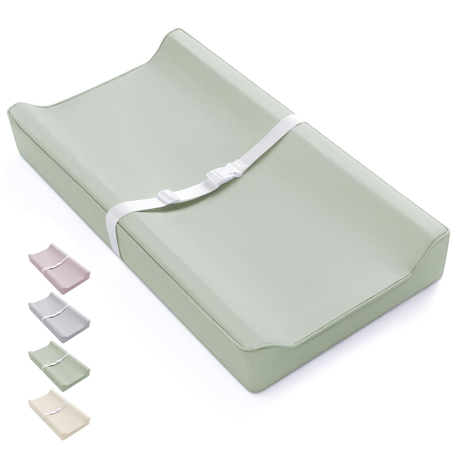 Blissful Diary vegan leather changing pad shows waterproof surface for quick cleanups and calm diaper changes