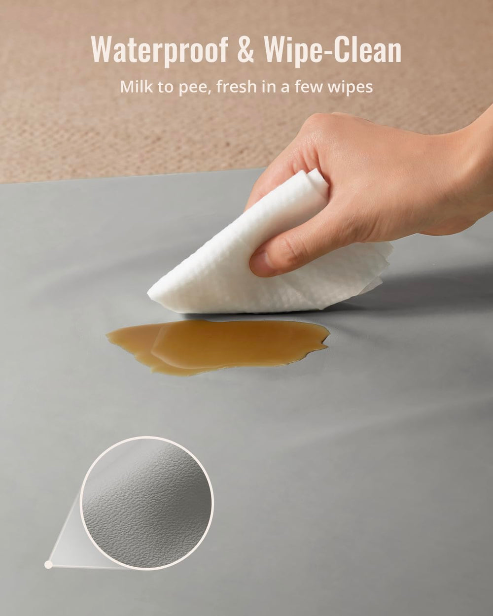 Blissful Diary vegan-leather surface close-up emphasizes durable, long-lasting play area