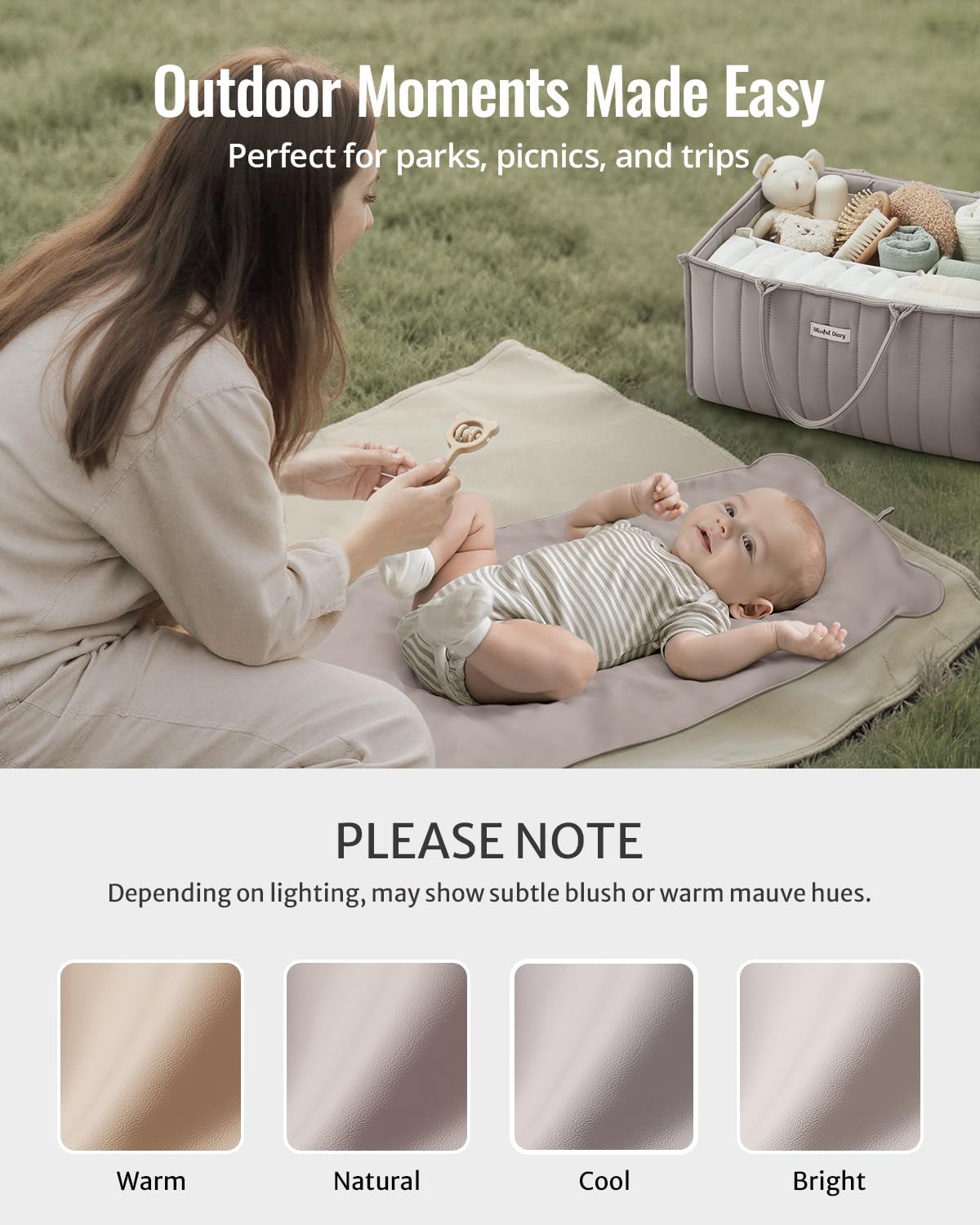 Blissful Diary vegan leather texture close-up, premium feel that's easy to wipe clean.
