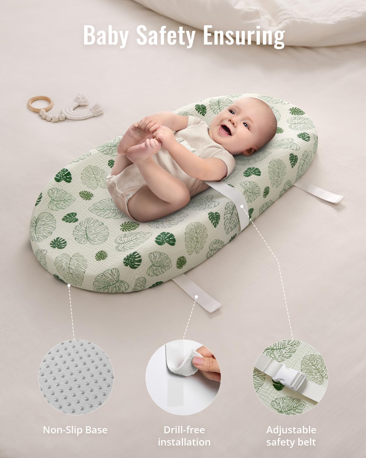 Blissful Diary changing pad waterproof surface simplifies cleanup after changes