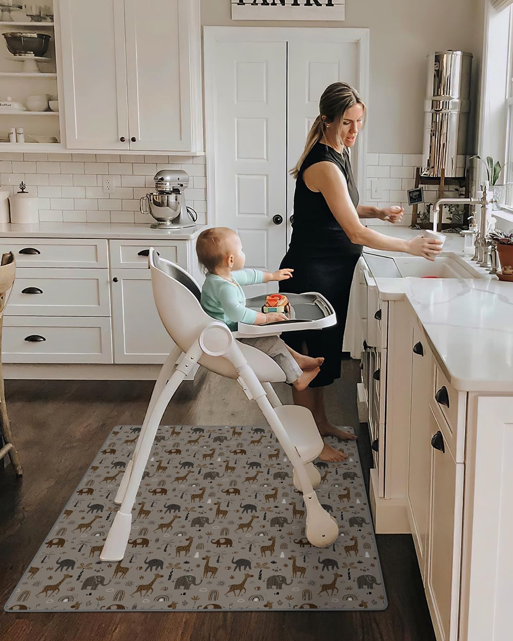 Blissful Diary waterproof and washable splat mat cleans up spills easily