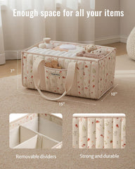 Blissful Diary Woodland Diaper Caddy removable dividers for flexible setup