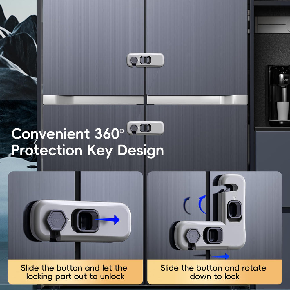 Blissleaf fridge locks 5-pack protects toddlers from opening doors during mealtime.