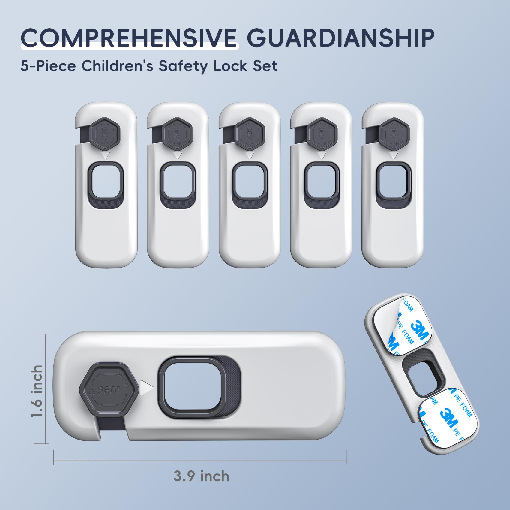 Blissleaf fridge locks grey color blends with appliances while preventing risky pantry access.