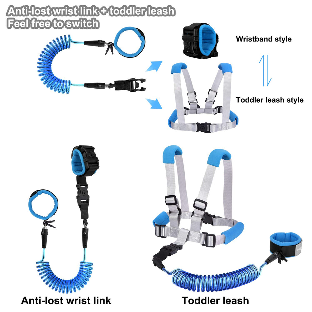 Blisstime 2in1 leash extended to 2m for flexible supervision.