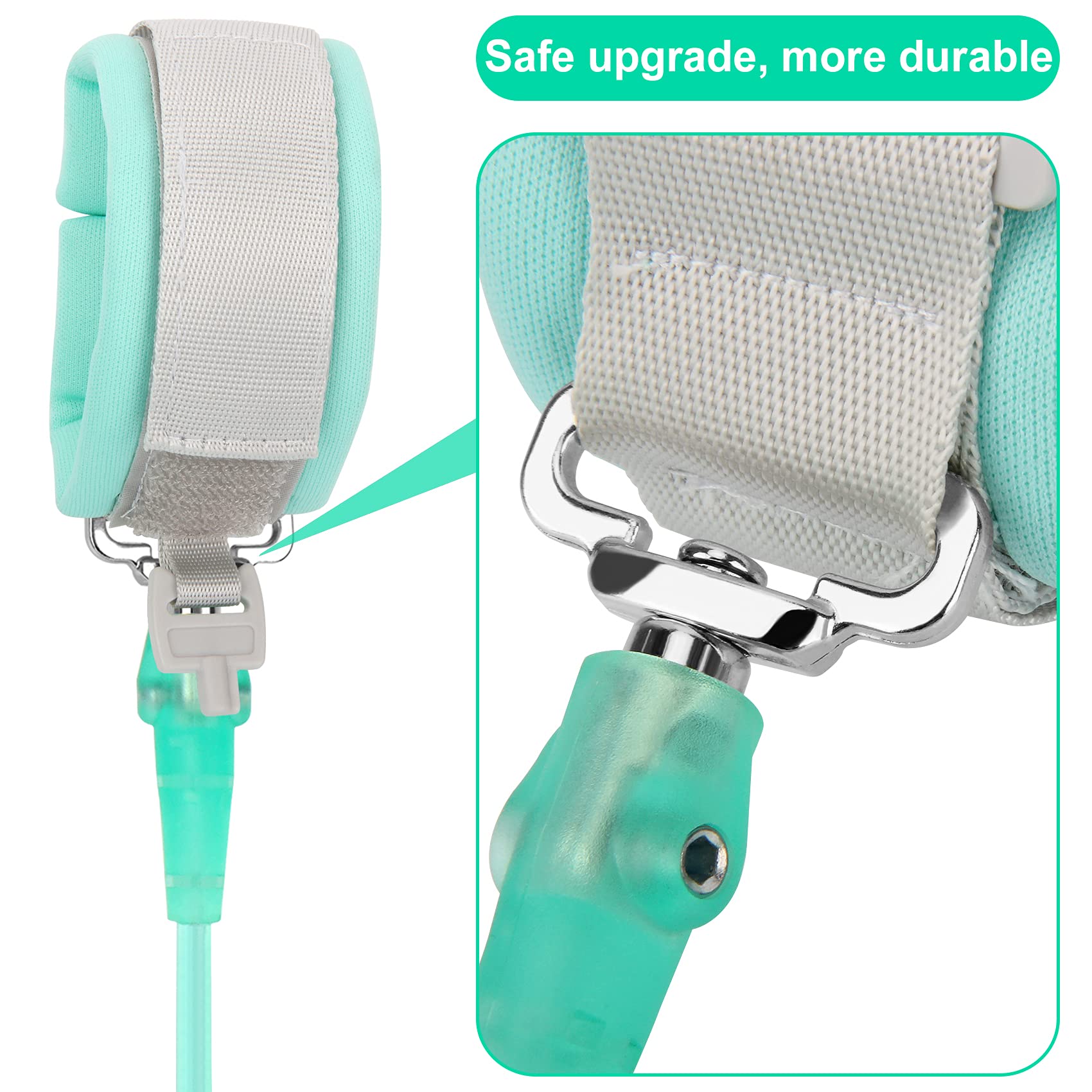 Blisstime leash key-lock design keeps the bracelet secure for caregivers.