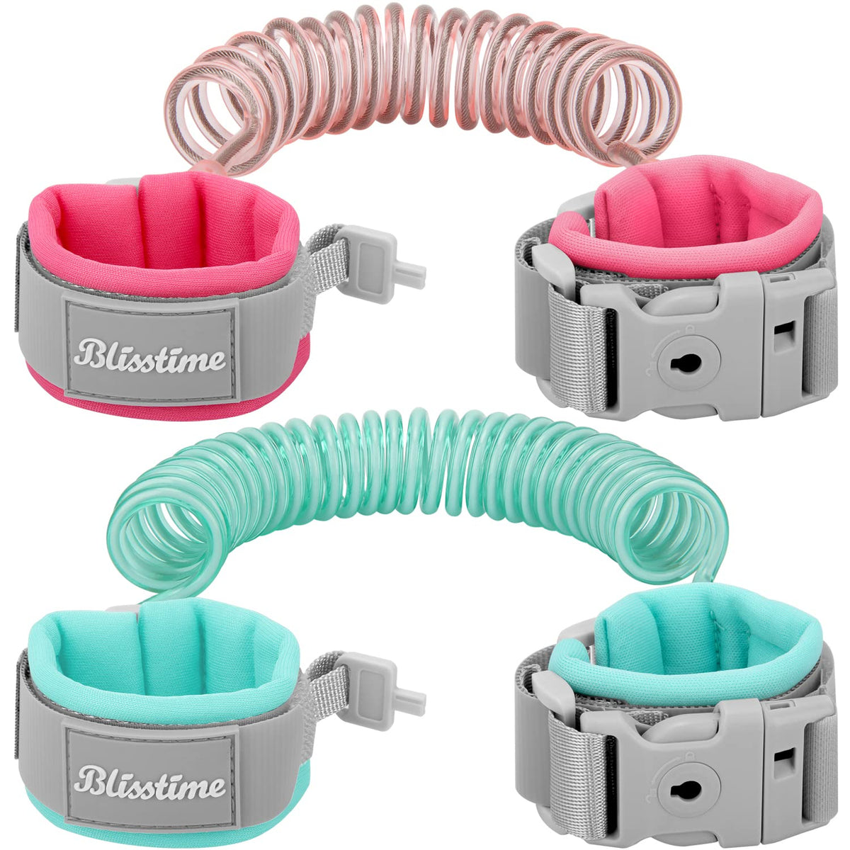 Blisstime toddler leash pink 4.92ft offers a safe tether in crowded parks.