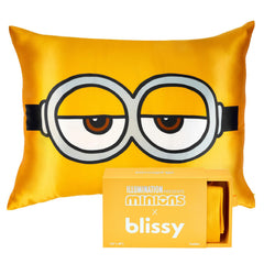 Blissy Toddler Silk Pillowcase front view shows luxurious mulberry silk for gentle sleep.