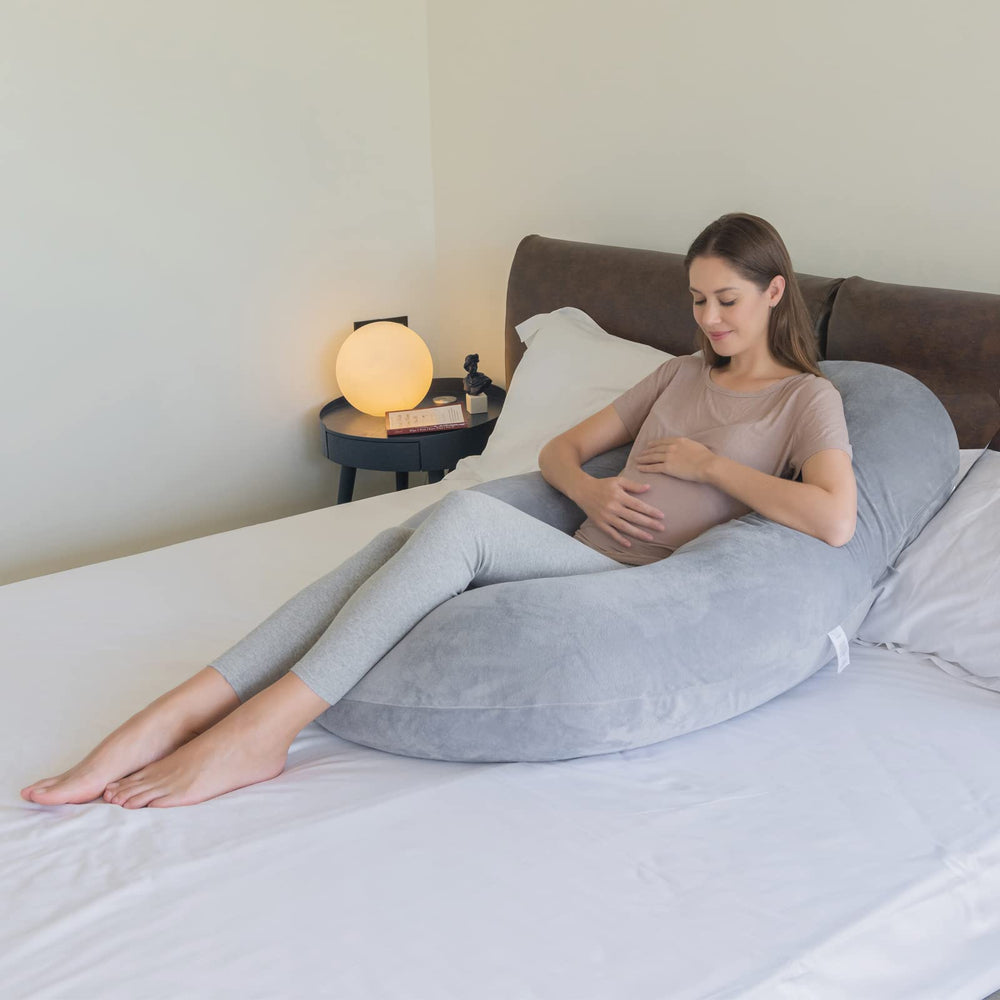 Bllgrass Maternity Pillow U Shape side view showing multi-zone support.