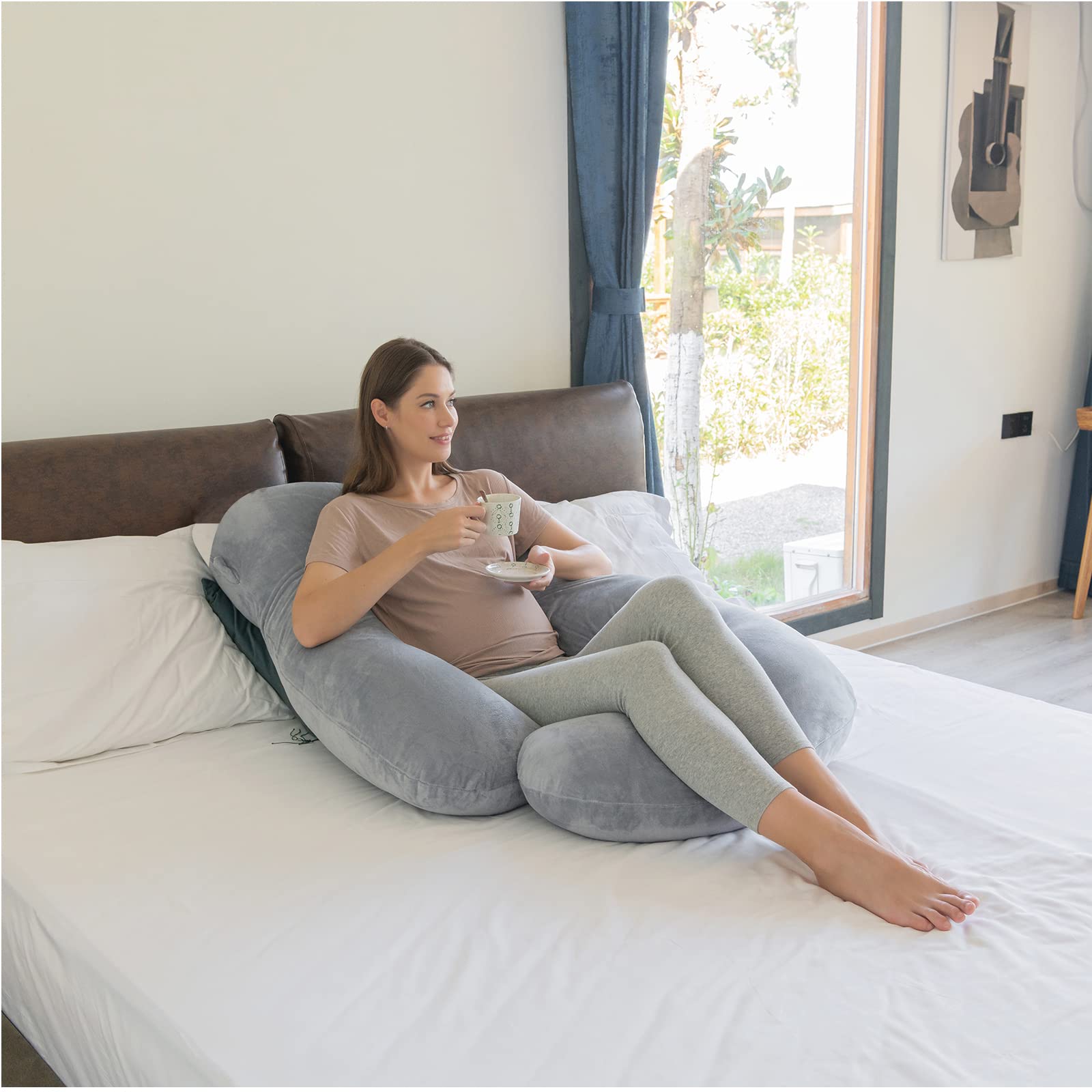 Bllgrass Maternity Pillow U Shape rolled for compact storage.