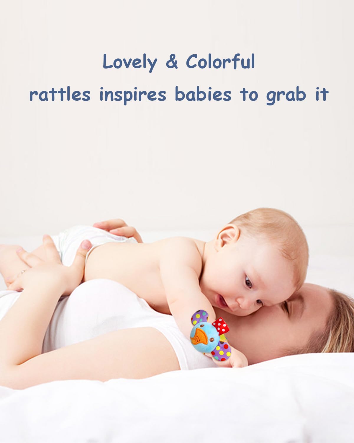 BLOOBLOOMAX infant rattle socks hook-loop closure allows easy on-and-off.