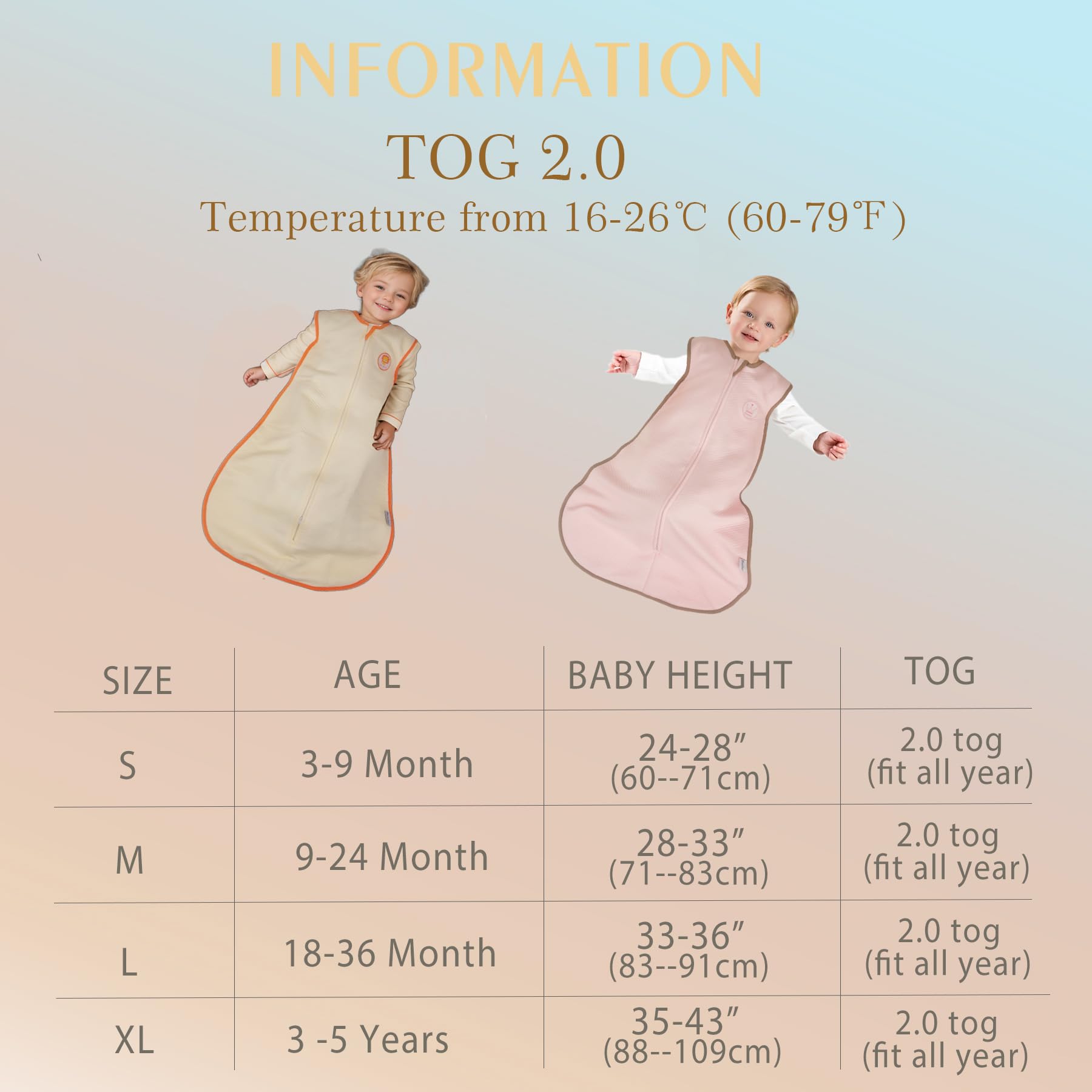 Bloomstar age range 3 months to 5 years sleep sack grows.