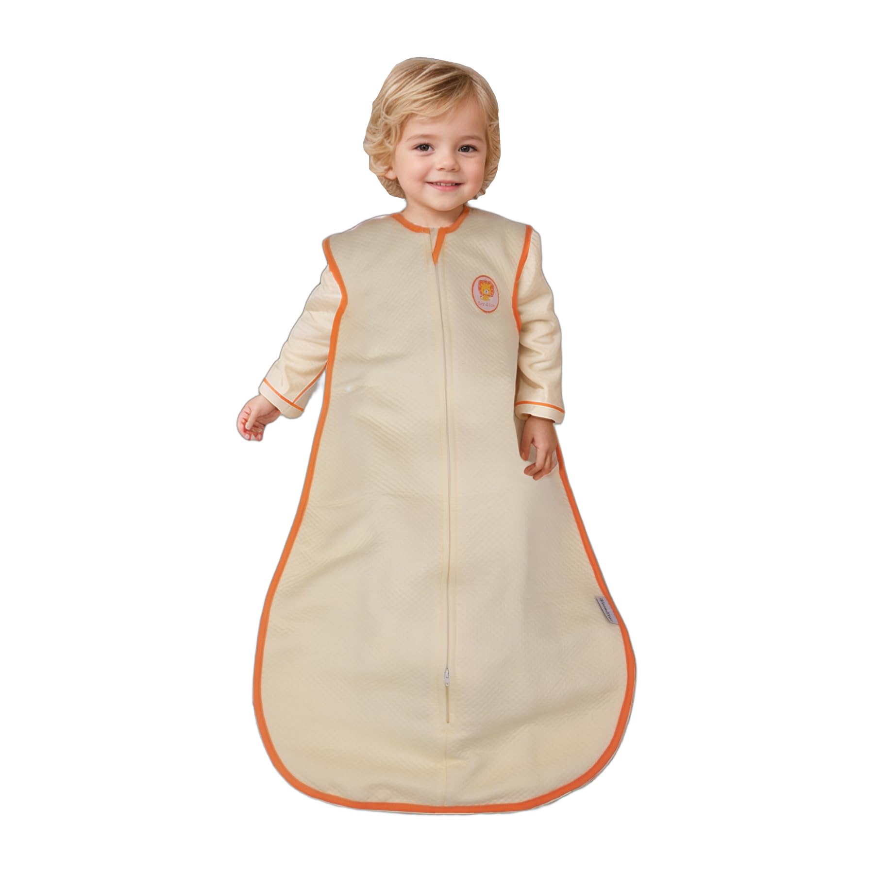 Bloomstar baby sleep sack fabric closeup shows soft cotton for breathable, cozy sleep.