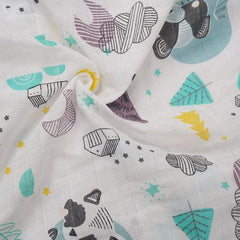 BLOOMSTAR muslin sleep sack with roomy leg space for baby movement.