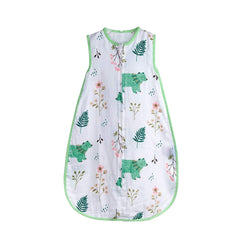 BLOOMSTAR sleeveless summer sleep sack model demonstrates unrestricted movement in warm nights.
