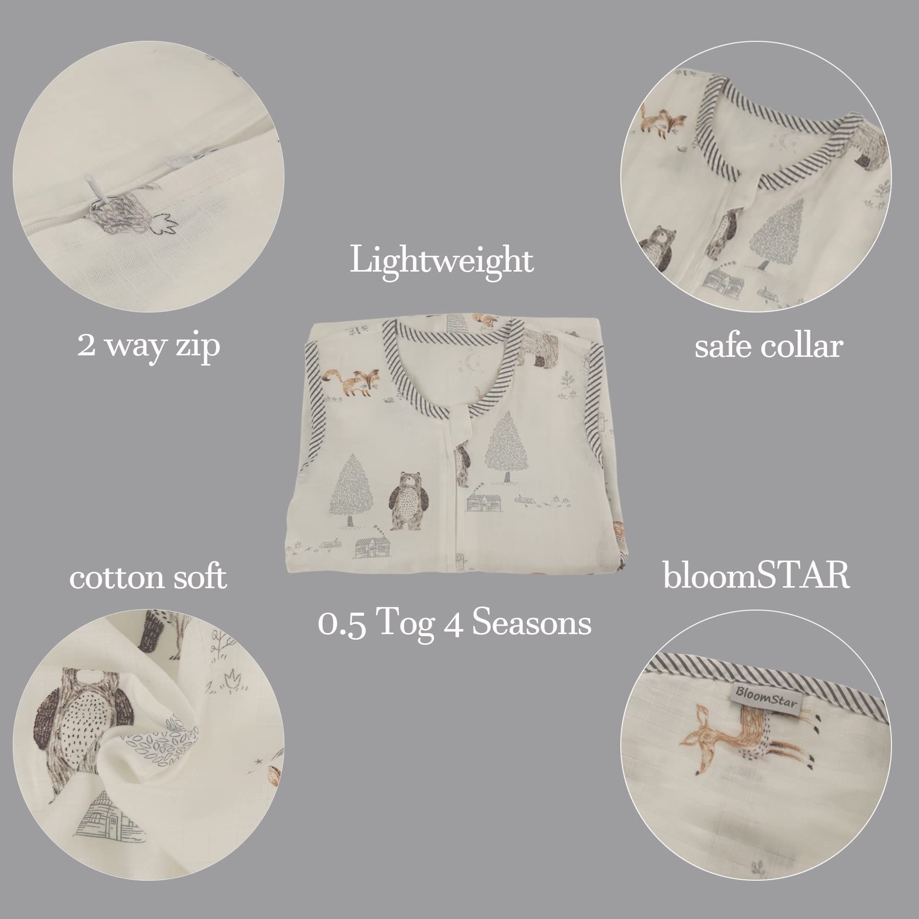 BLOOMSTAR wide-leg-room: freedom of movement to help baby relax