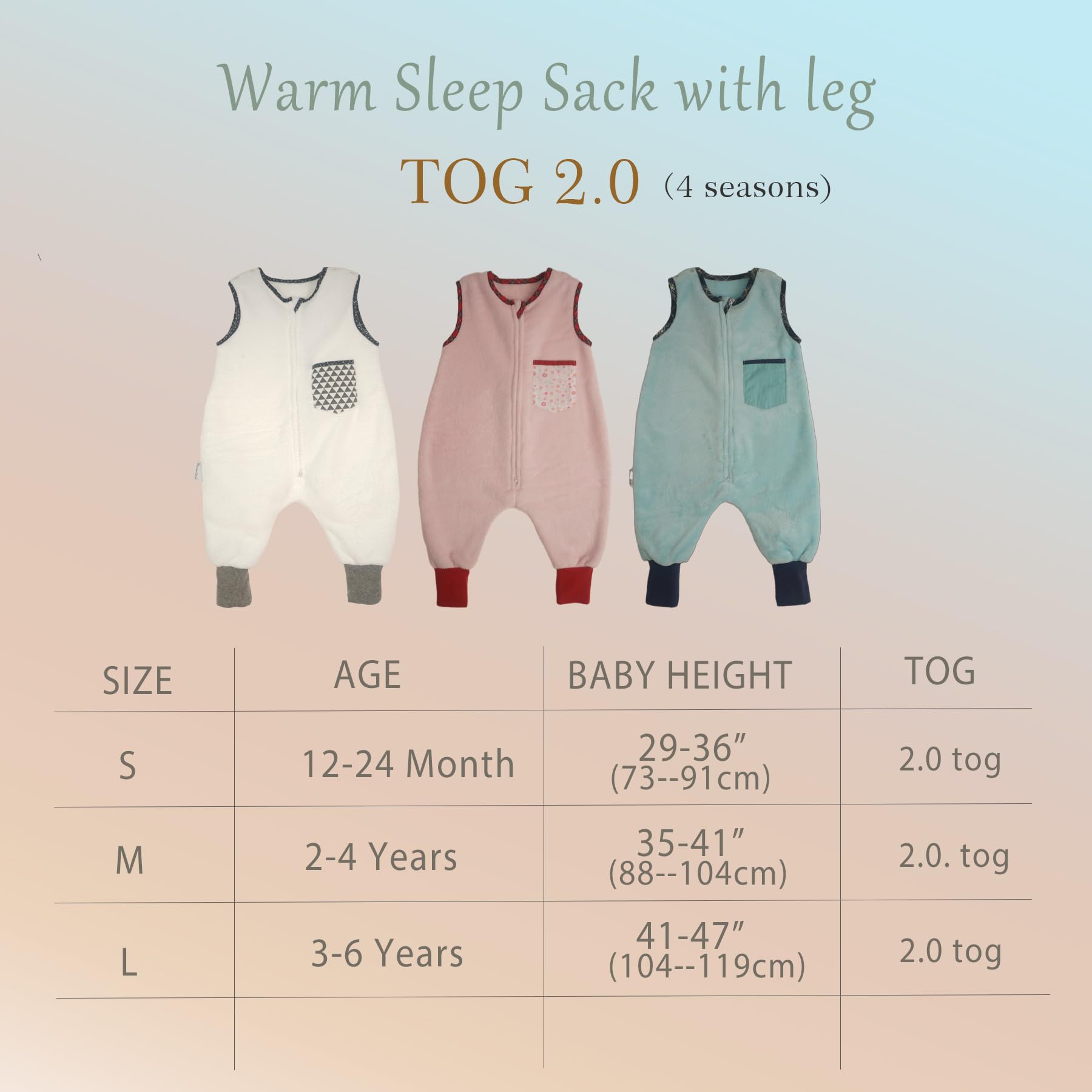 Bloomstar Sleep Sack with Feet care instructions tag shows easy machine-wash care