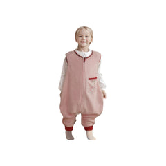Bloomstar Toddler Sleep Sack with Feet pink front view shows cozy mobility