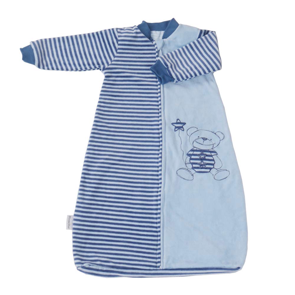 BLOOMSTAR Toddler Sleep Sack with long sleeves blue offers warm, comfortable nights.