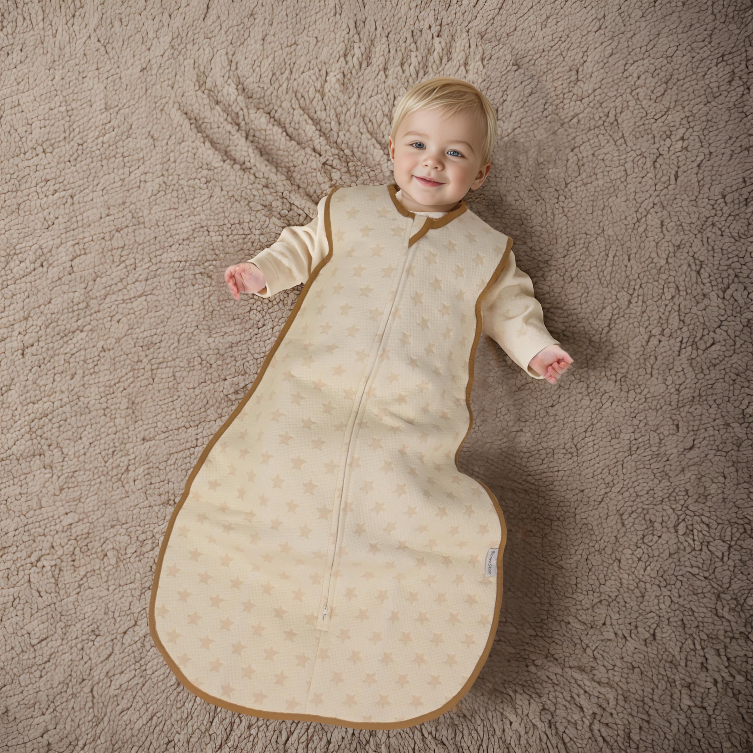 BLOOMSTAR Toddler Sleeping Sack side-wear demonstrates freedom of movement during sleep.