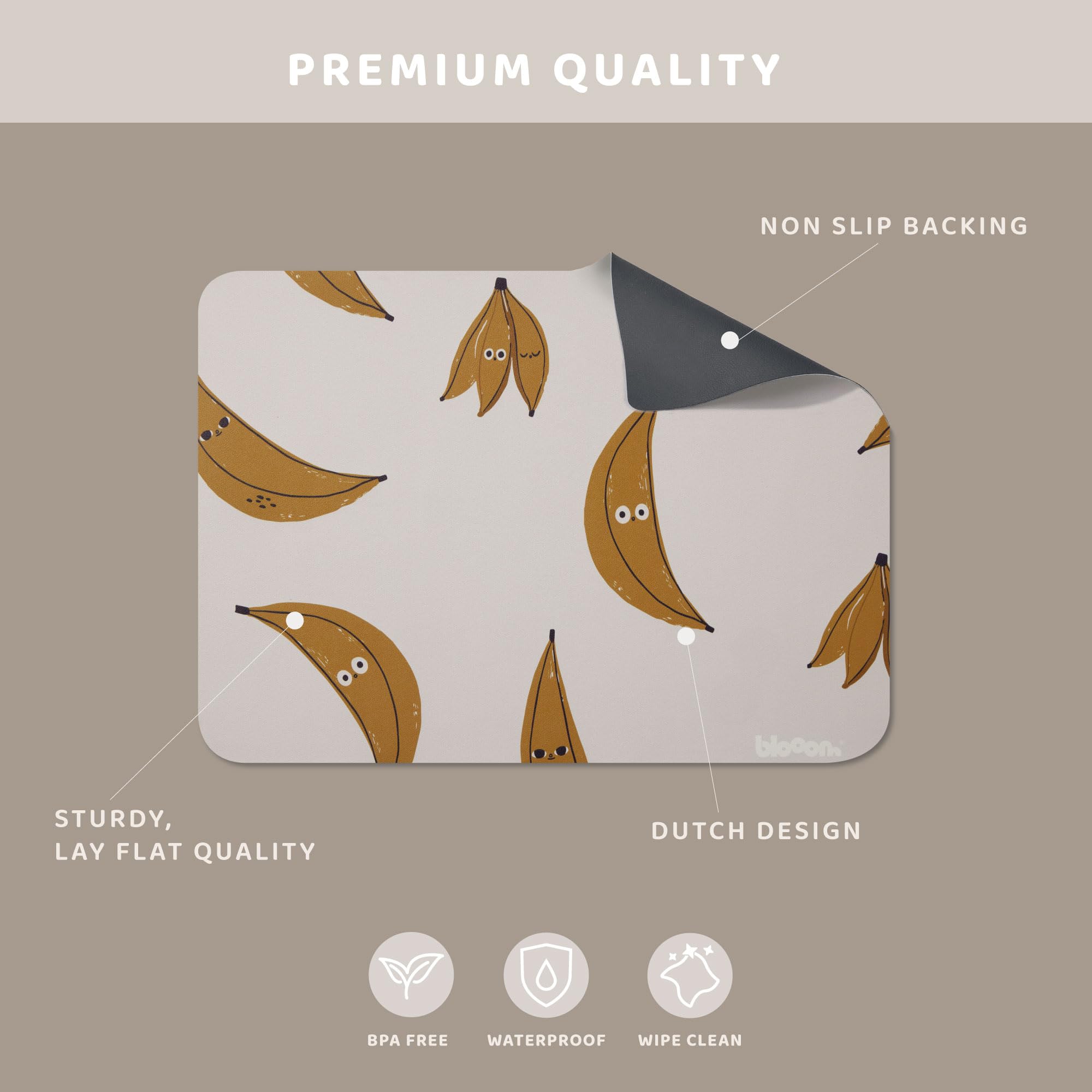 Blooom Banana placemat adds modern Dutch design to a kid's table.