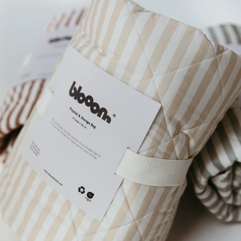 Blooom on-the-go toy storage keeps essentials organized during outings.