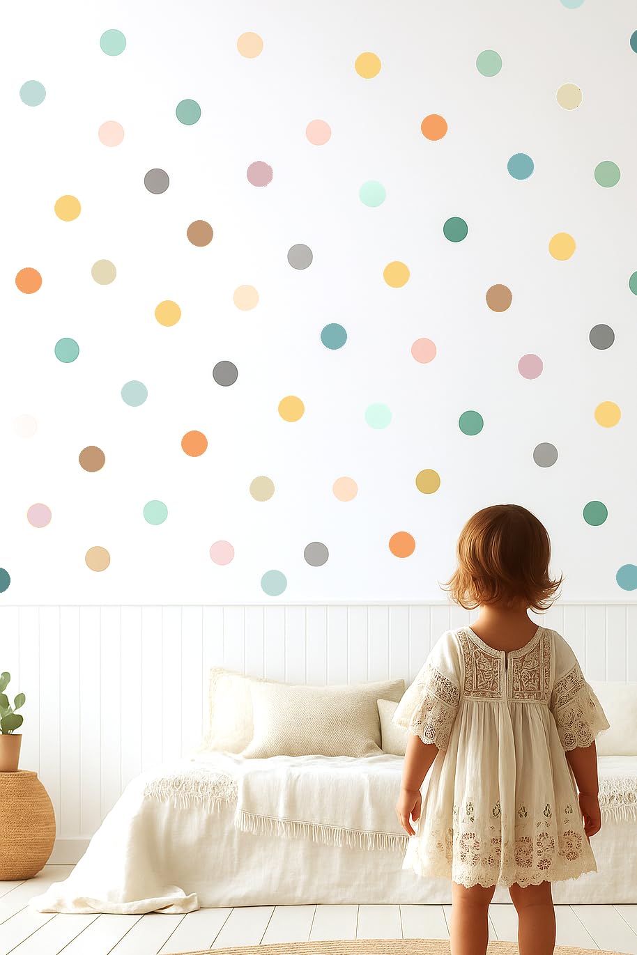 Blou House polka-dot wall decals 7-pack cover adds playful color to kids' room decor