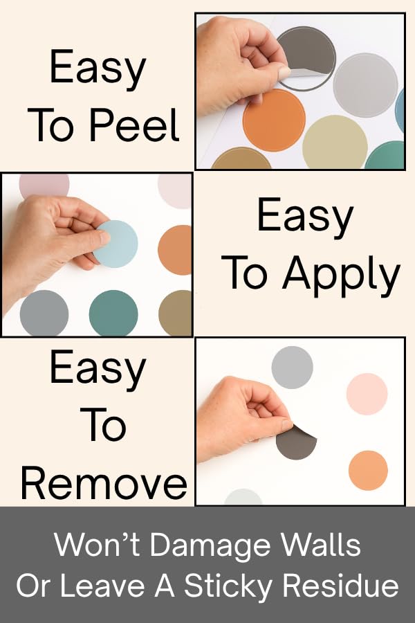 Blou House polka-dot wall decals bedroom setup demonstrates easy peel-and-stick for instant ambiance