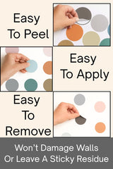Blou House polka-dot wall decals bedroom setup demonstrates easy peel-and-stick for instant ambiance