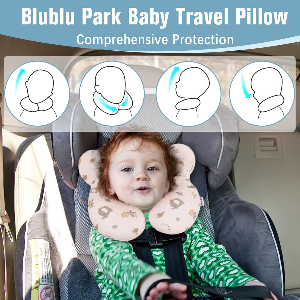 Blublu Park travel pillow compact size ideal for car seats and strollers