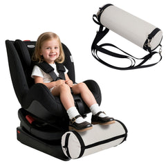 Blublu Park inflatable foot rest delivers ideal height for toddler legs on car trips.
