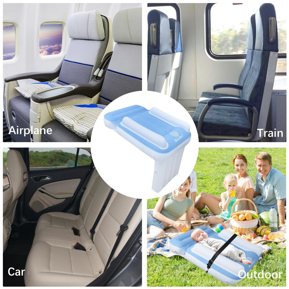 Blublu Park Kids Bed Airplane fits most seats for versatile travel.