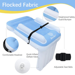 Blublu Park Kids Bed Airplane seat belt keeps toddlers secure on board.