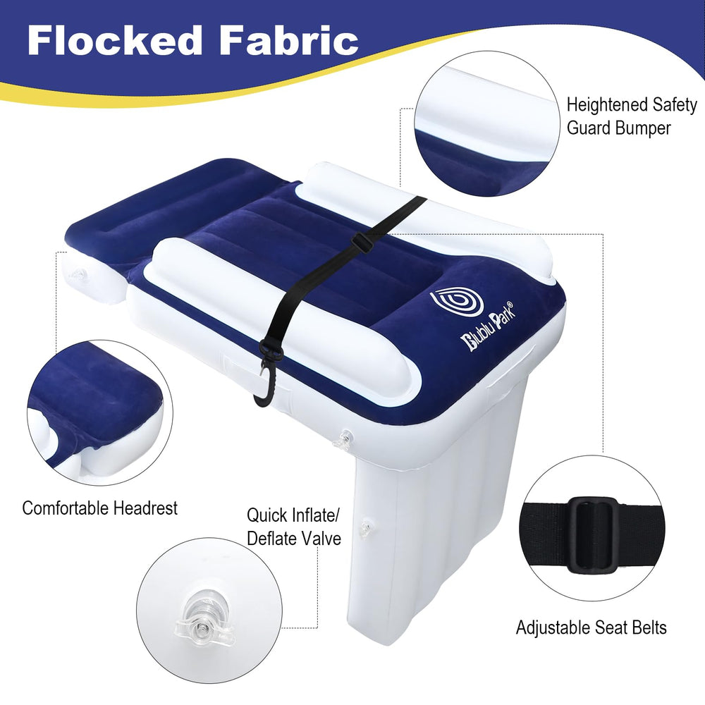 Blublu Park kids bed with seat belt safety feature supports calm travel