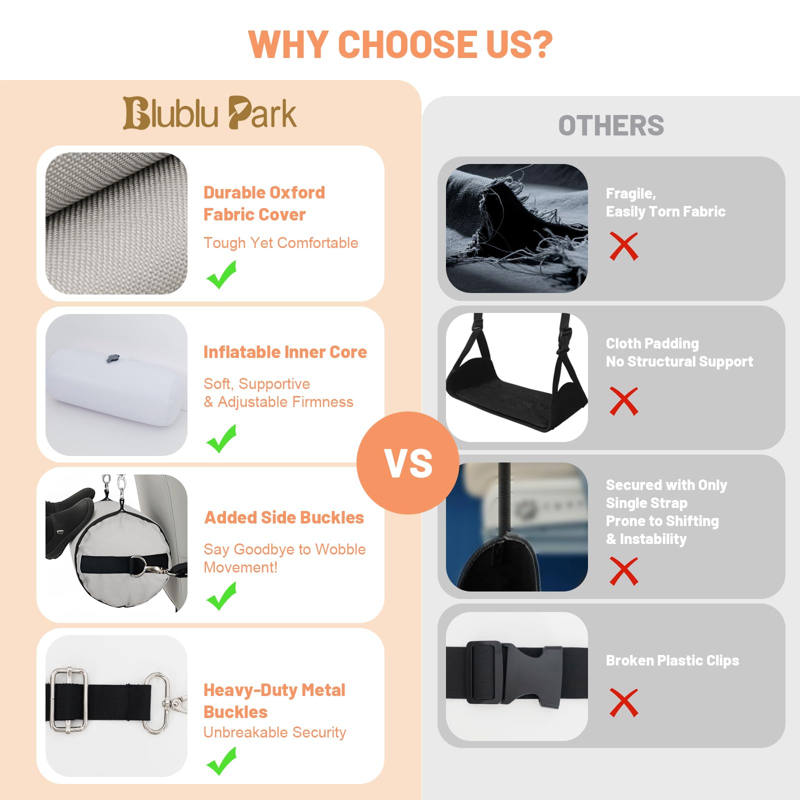 Blublu Park multi-use comfort for car, couch, or plane travel.