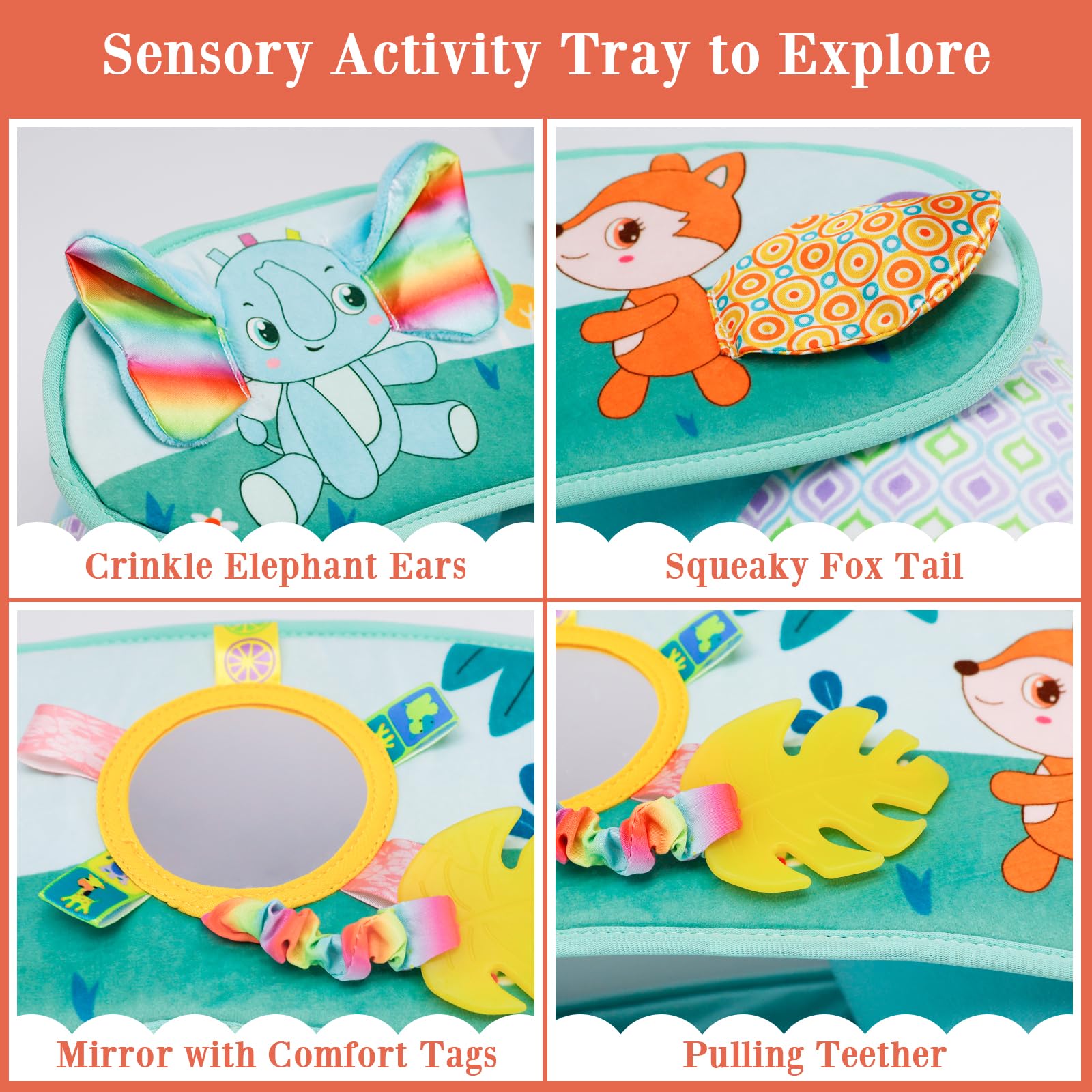 Blublu Park non-slip bottom keeps the seat steady during play and feeding sessions.