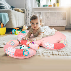 Blublu Park seated support pillow helps babies sit upright securely.