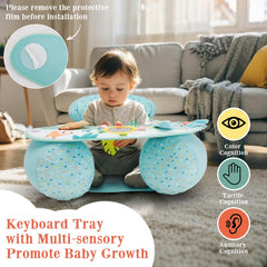 Blublu Park sensory tray with mirrors and teethers promotes exploration and cognitive engagement.