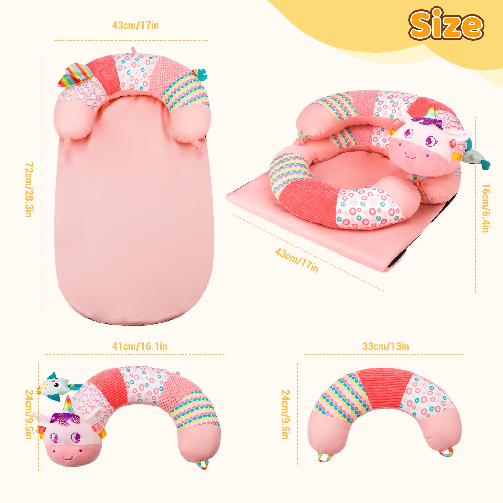 Blublu Park teething toy with crinkle and squeak keeps baby engaged.