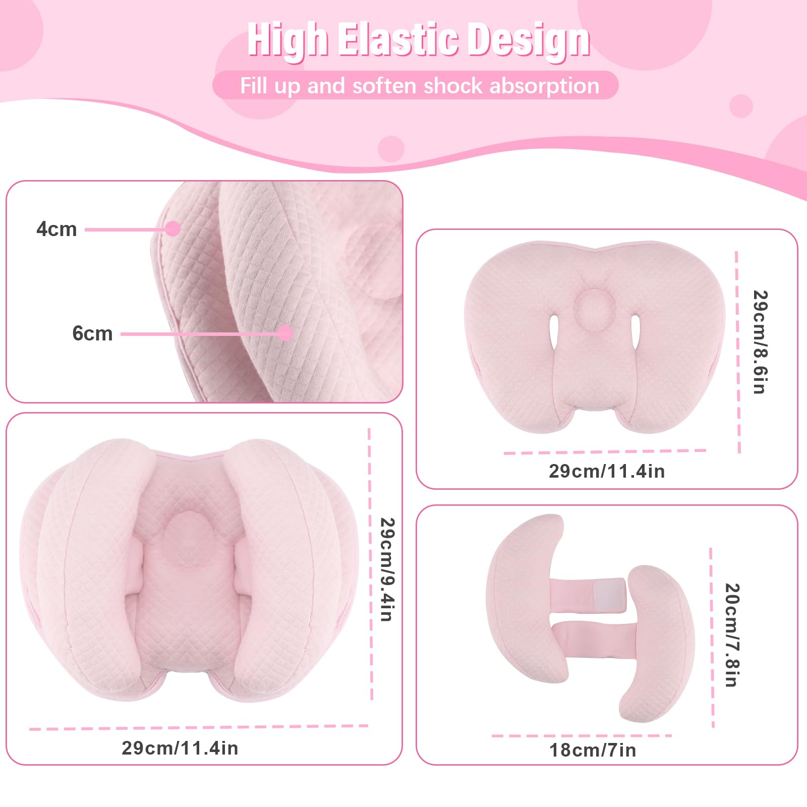 Blublu Park ultra-soft cotton head support offers breathable comfort for delicate baby skin