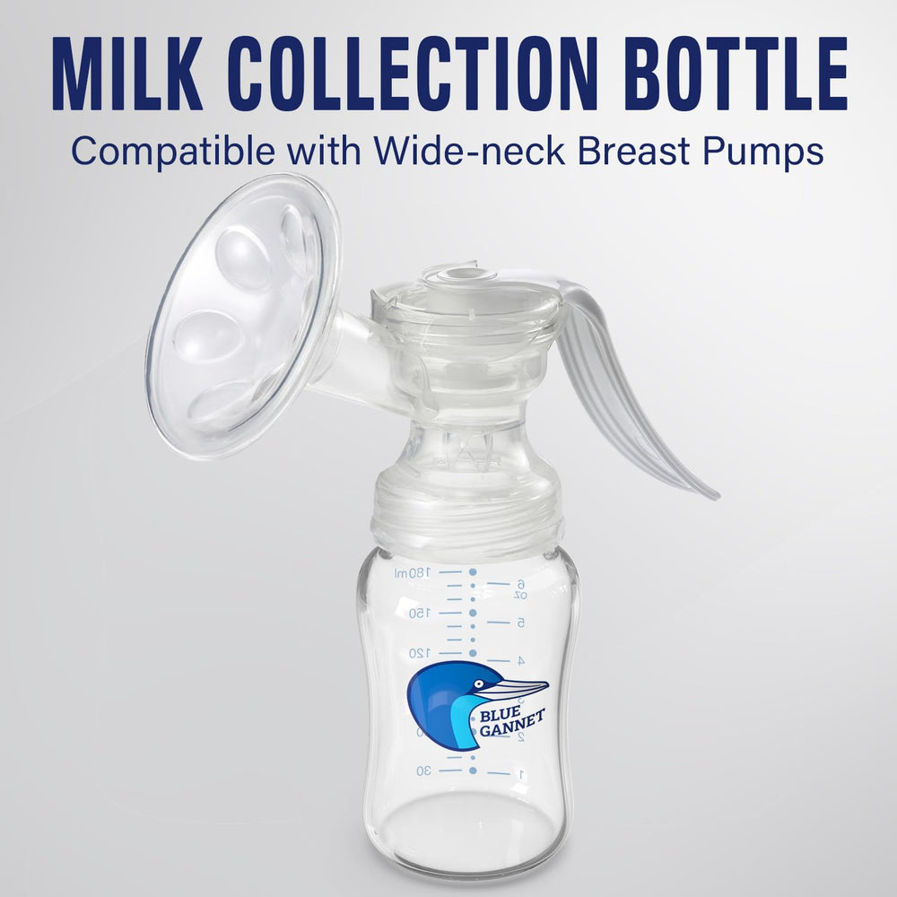 Blue Gannet breast milk collection container shown for storage and freshness.