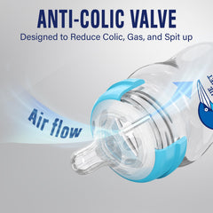 Blue Gannet lead-free glass bottle for safe, toxin-free feeding.