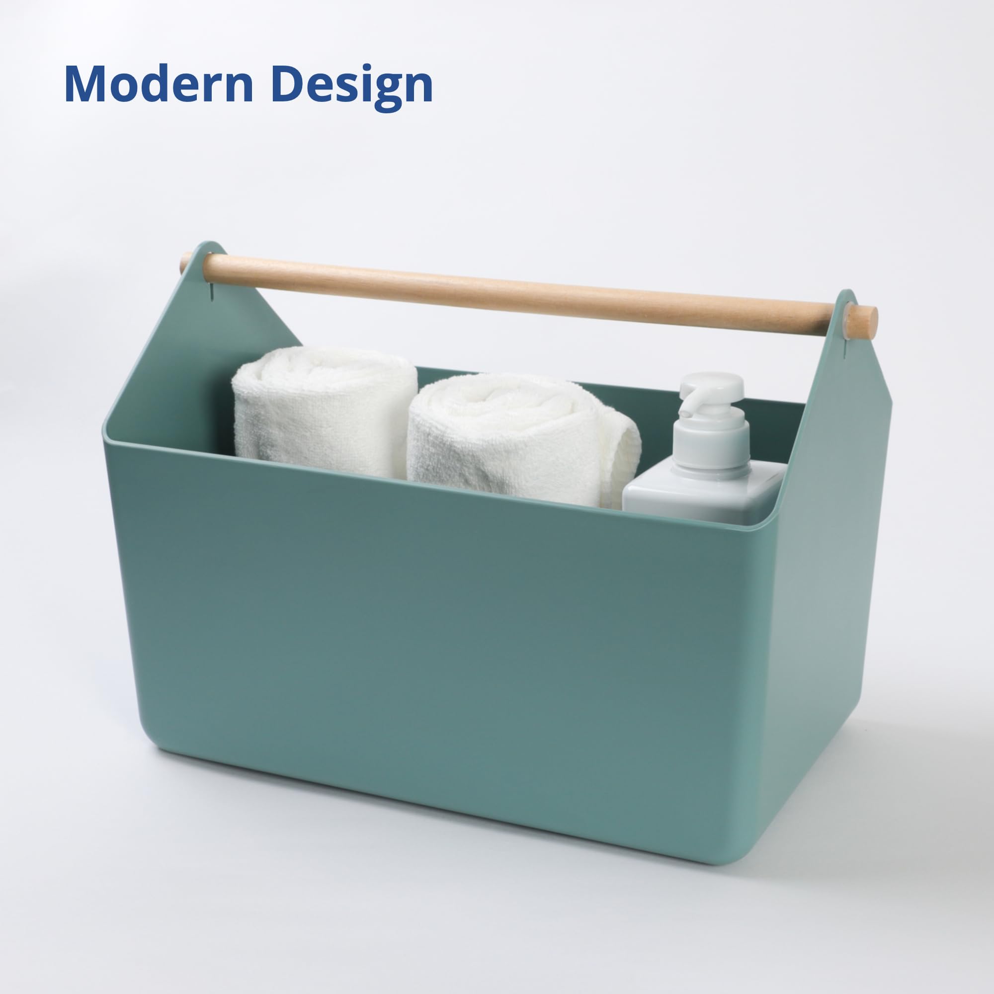 BLUE GINKGO korean-made storage basket green detail with sturdy handle