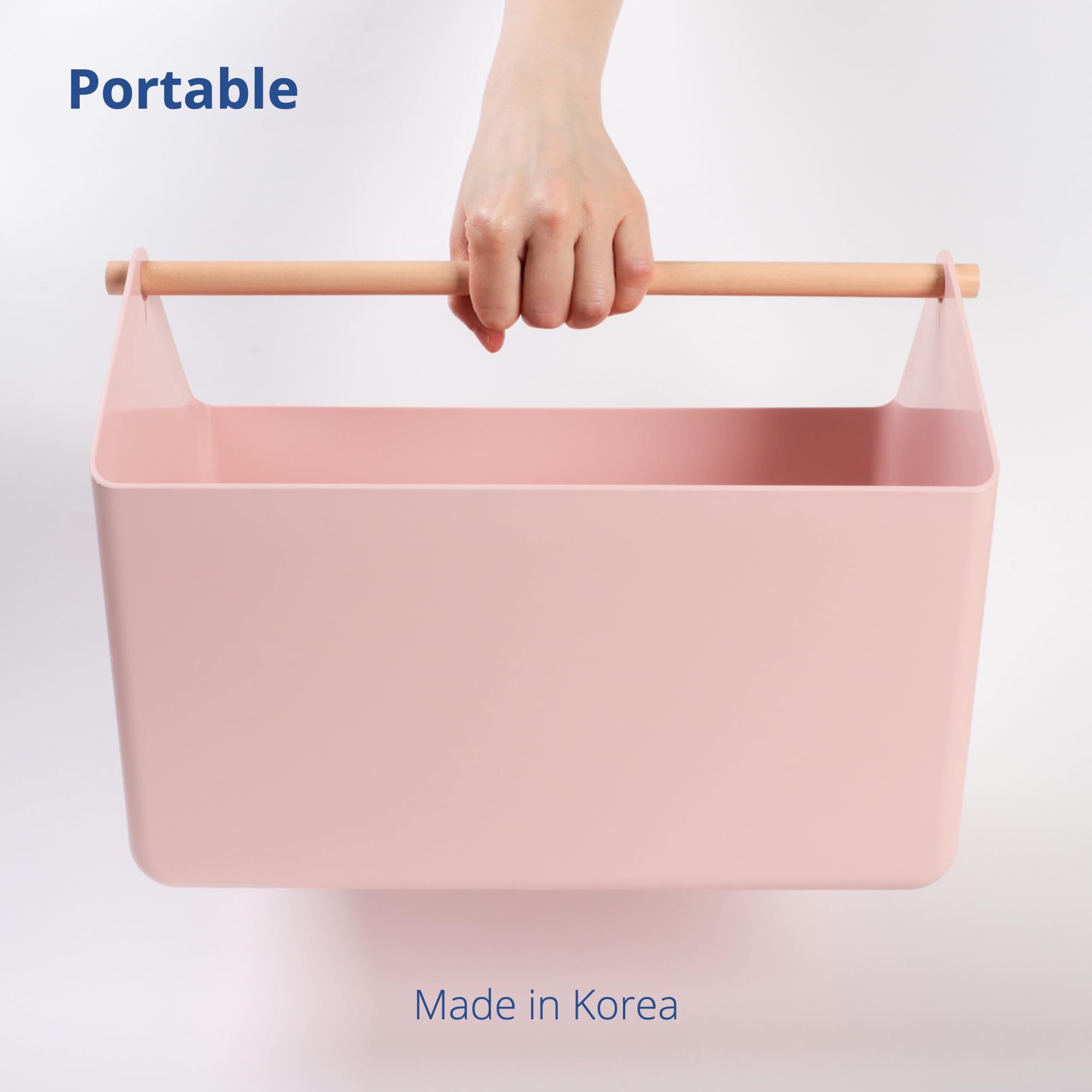 BLUE GINKGO Large Storage Basket pink cleaning-caddy for transport between rooms