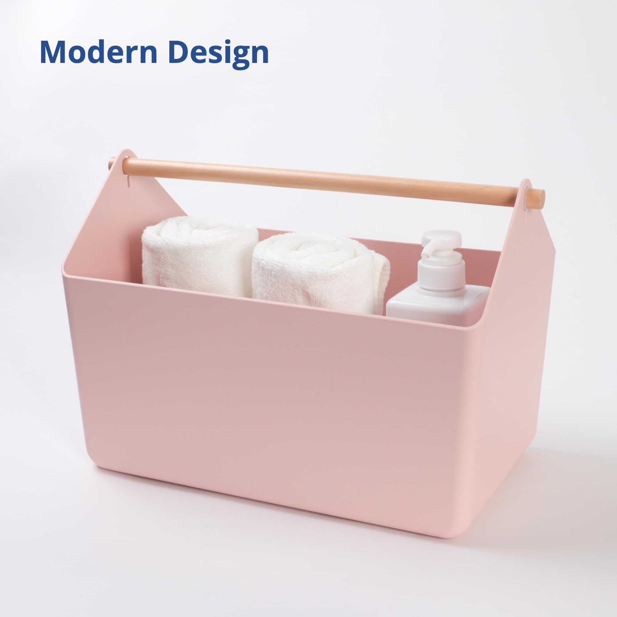 BLUE GINKGO Large Storage Basket pink durable-plastic emphasizes sturdy build
